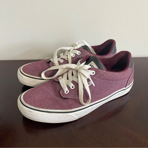 Vans Atwood Deluxe Sneakers Men’s Size 10 Port Royal Burgundy/ White Skater Low - Picture 4 of 7